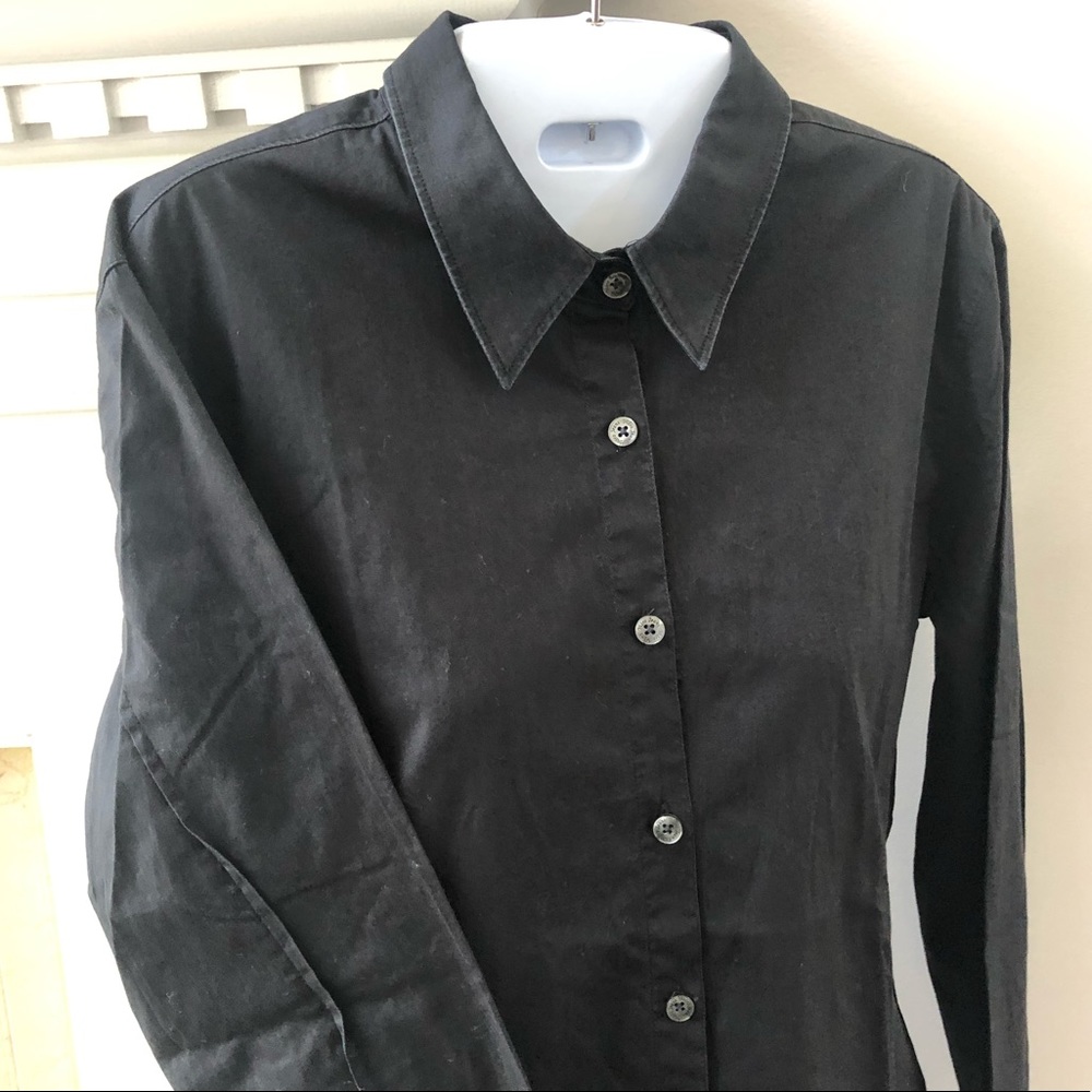 Antonio Miró designer black tight shirt sz 10-L